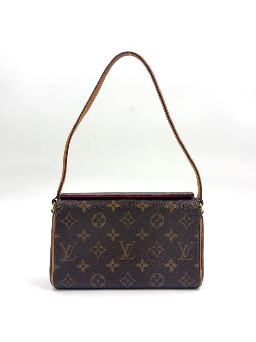 Louis Vuitton Recital Monogram Leather Brown Handbag Gold